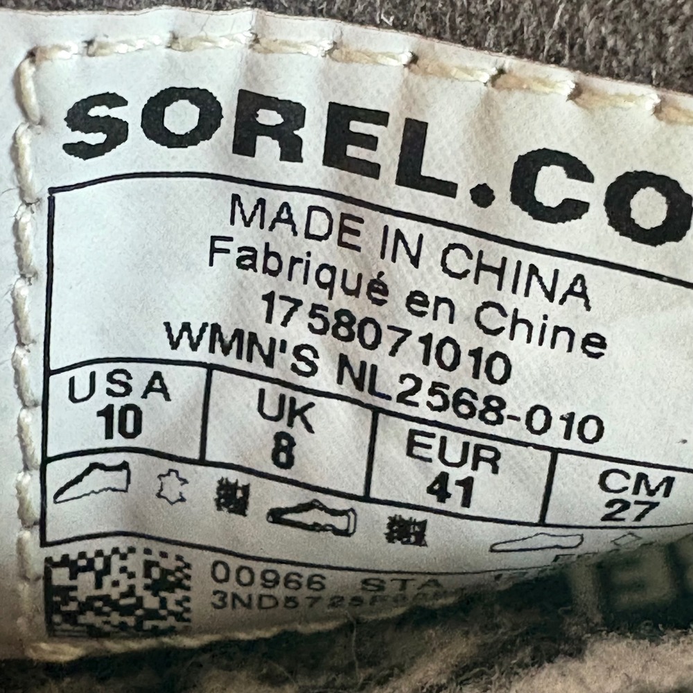 $160 SOREL Solar PDX Wedge Boots Wmns 10 Leather Black White Knit Hot Pink Laces - Picture 4 of 10